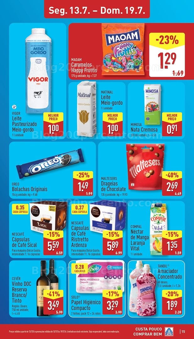 Antevisão Folheto ALDI Promoções de 13 a 19 julho